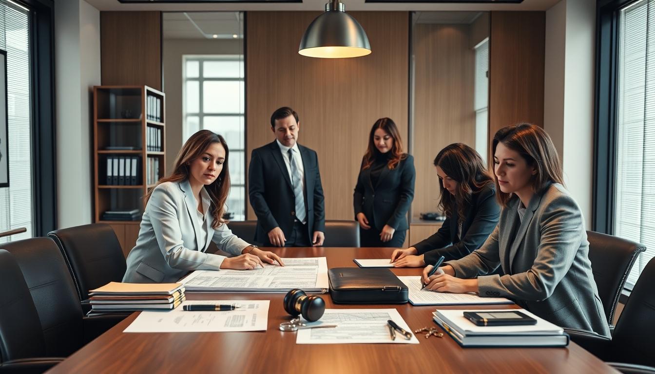 Family reviewing legal documents